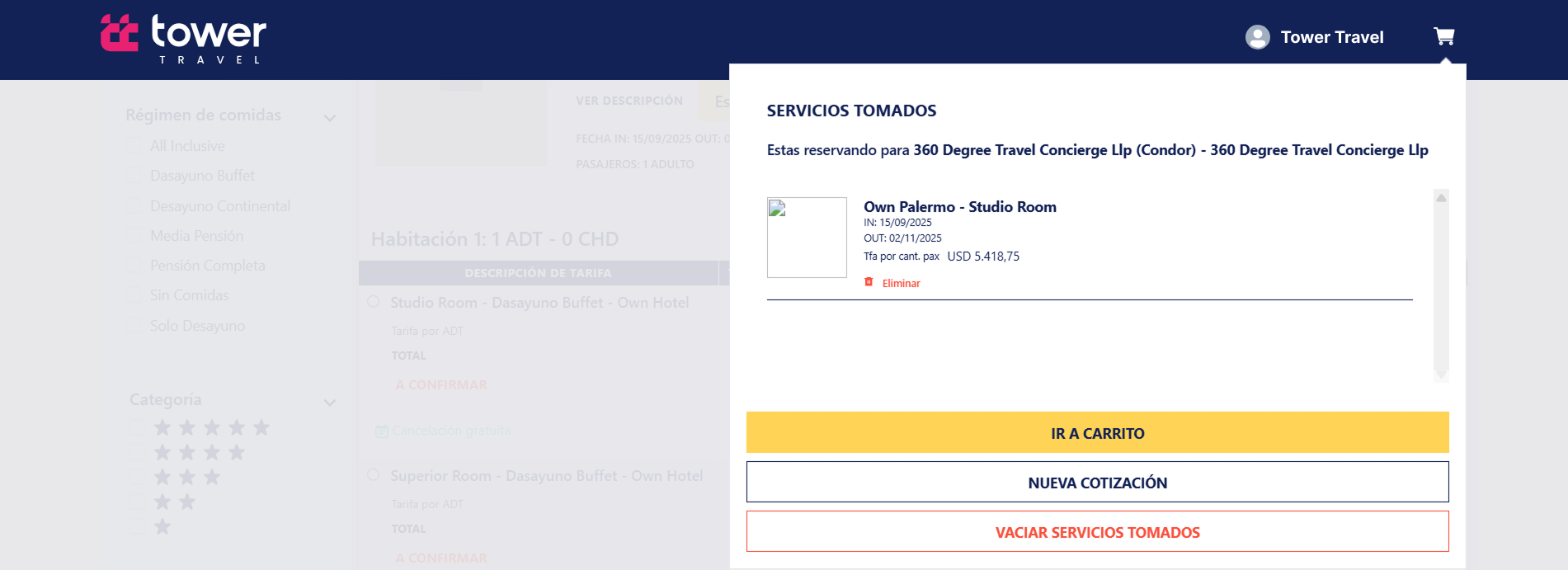 Ir a Carrito (modal)
